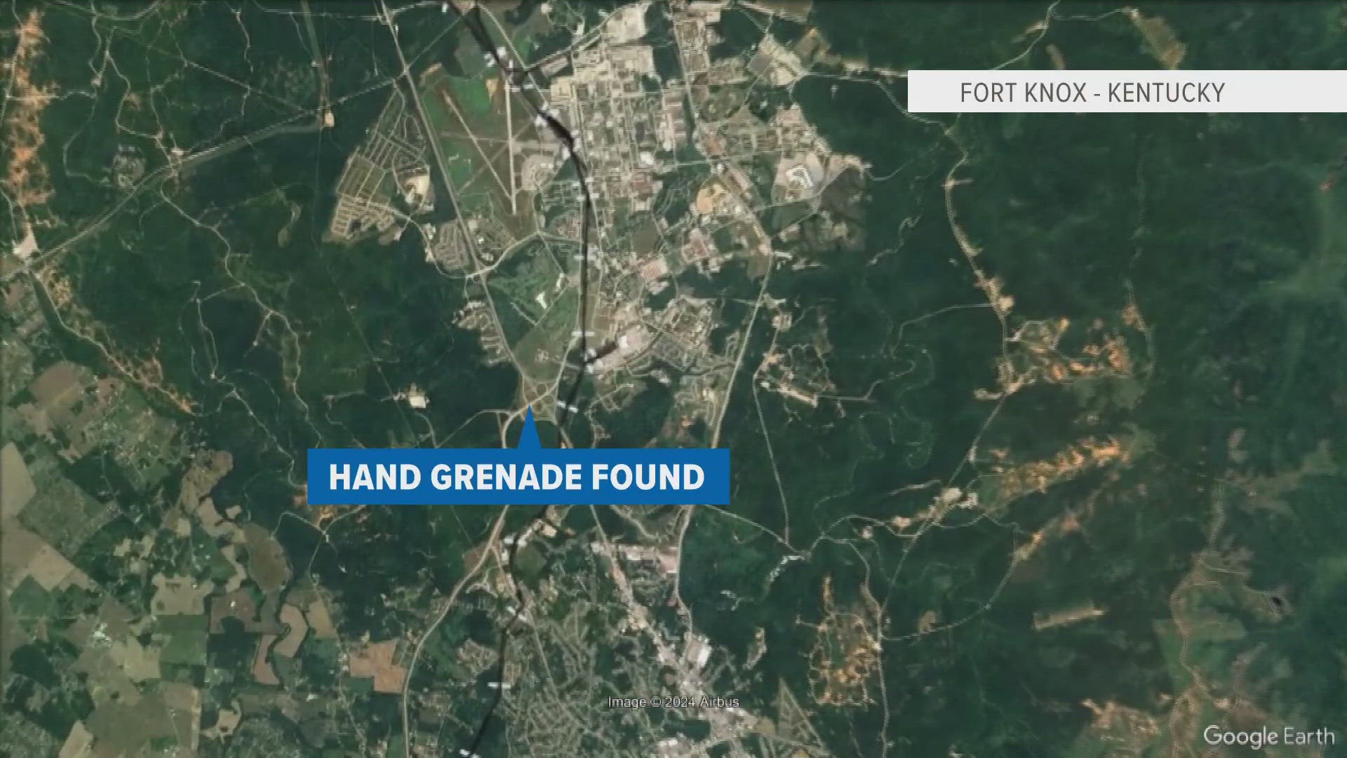 Officials said a military Explosive Ordinance Disposal team successfully destroyed the hand grenade at about 1:40 p.m.