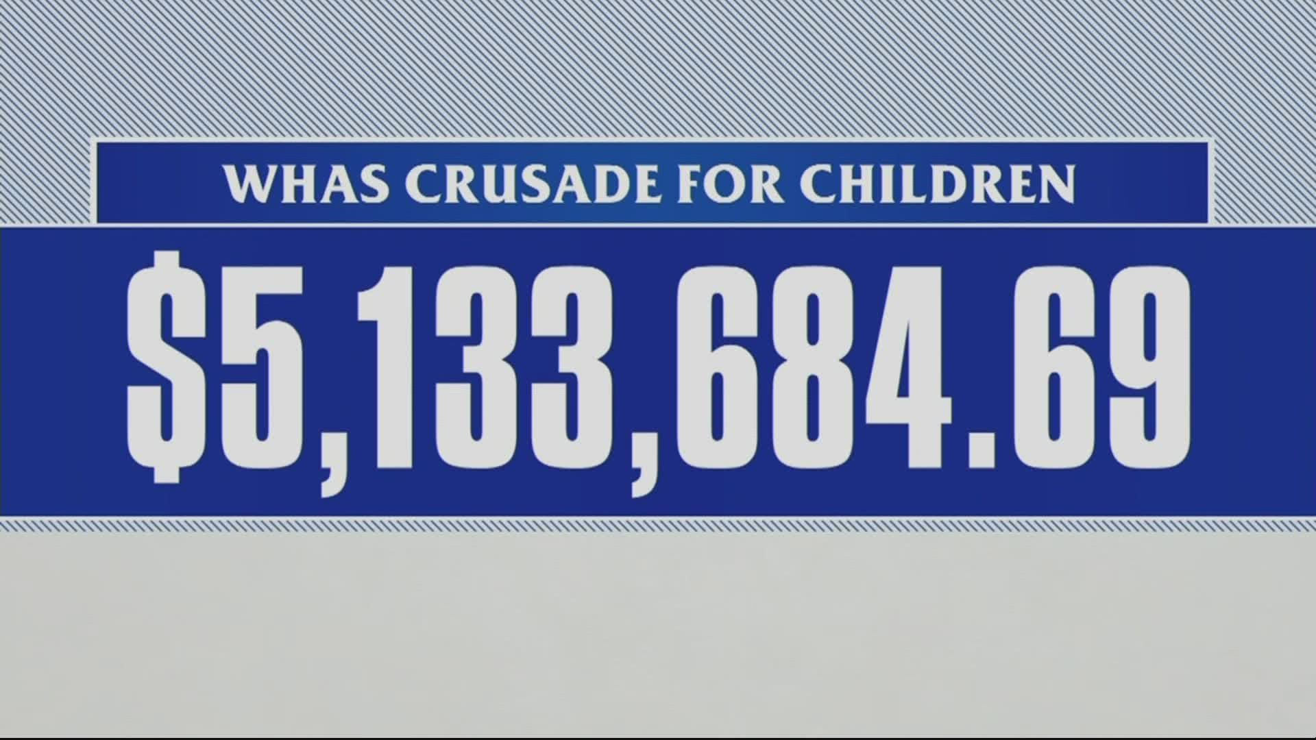 This year's WHAS Crusade for Children raised $5,133,684.69 during the two-day telethon.