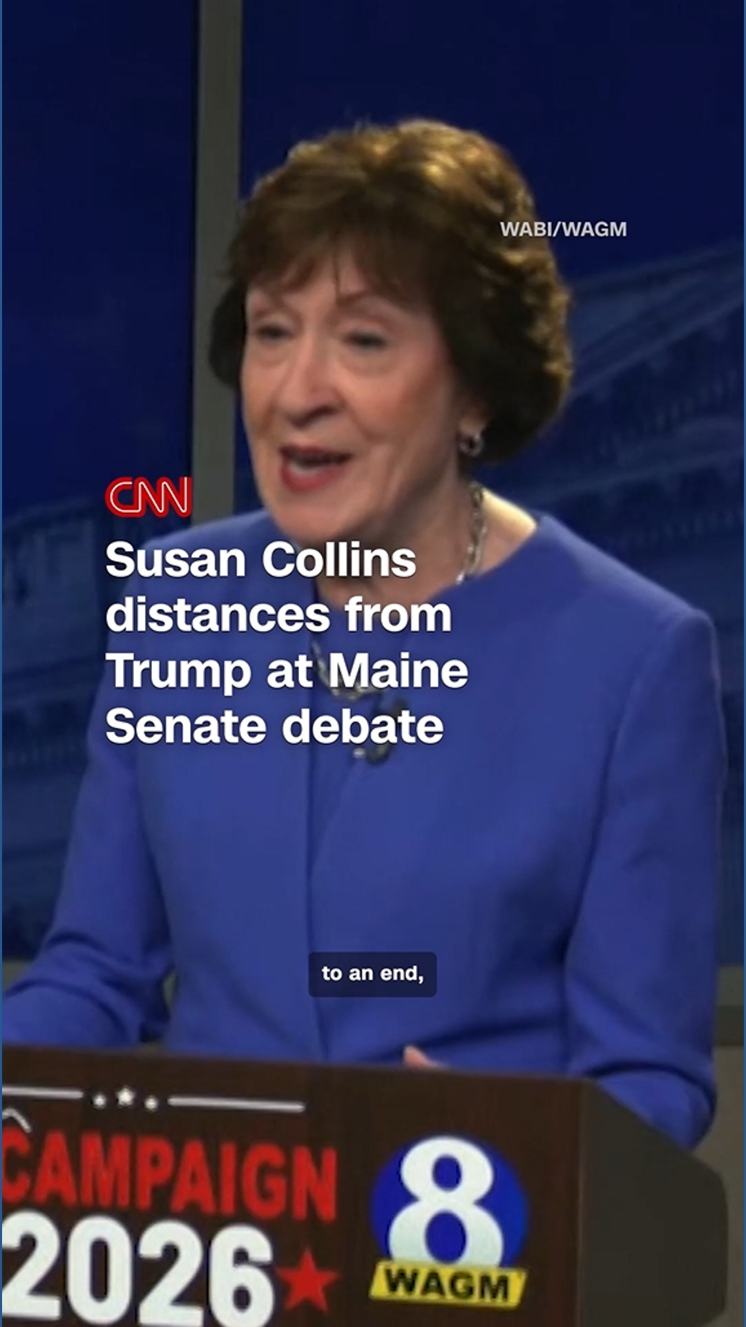 Susan Collins distances herself from Trump in debate | whas11.com