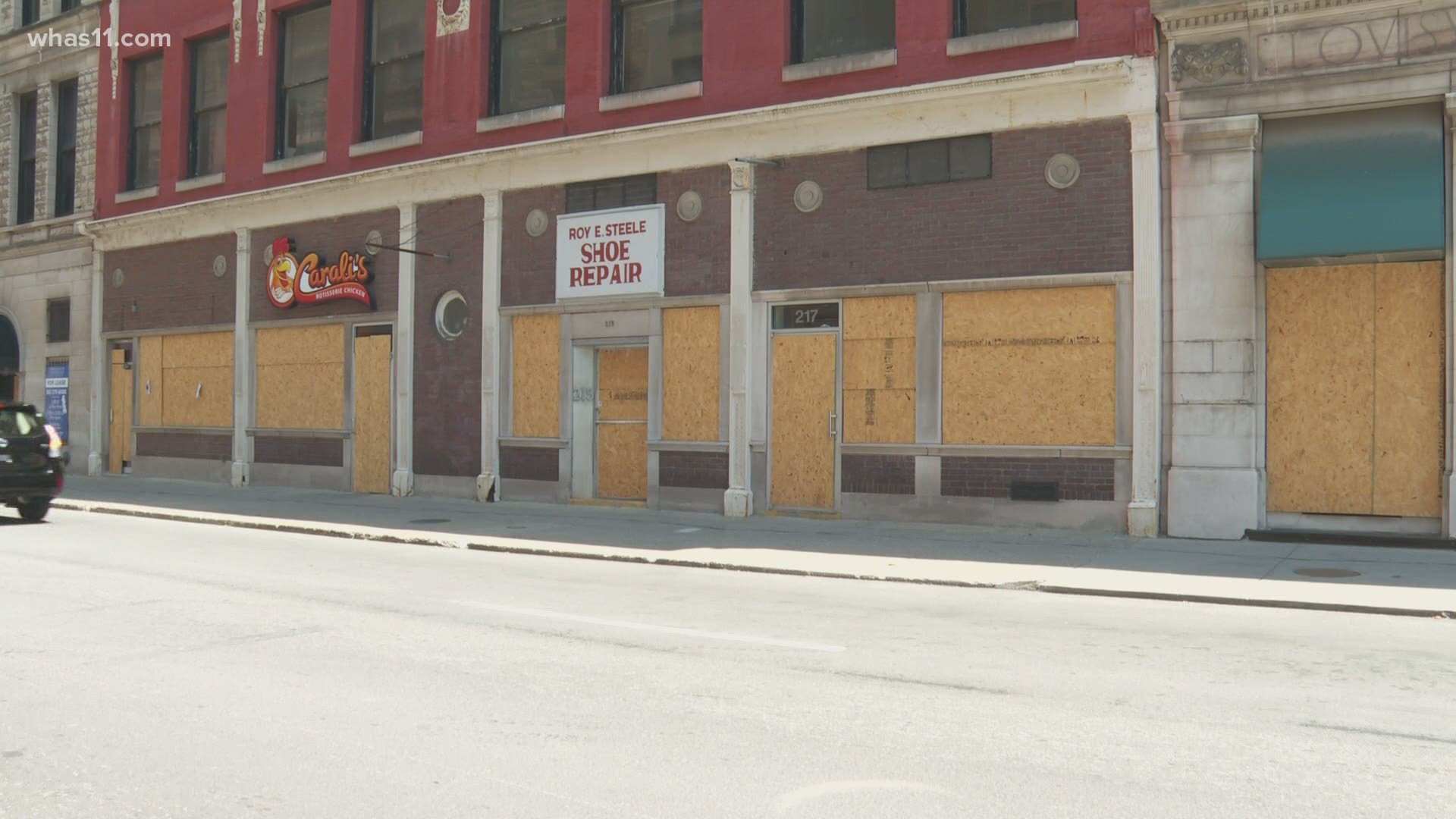 Boarded up windows aren't hard to find in downtown Louisville, but customers are. Business owners say that is their biggest challenge.