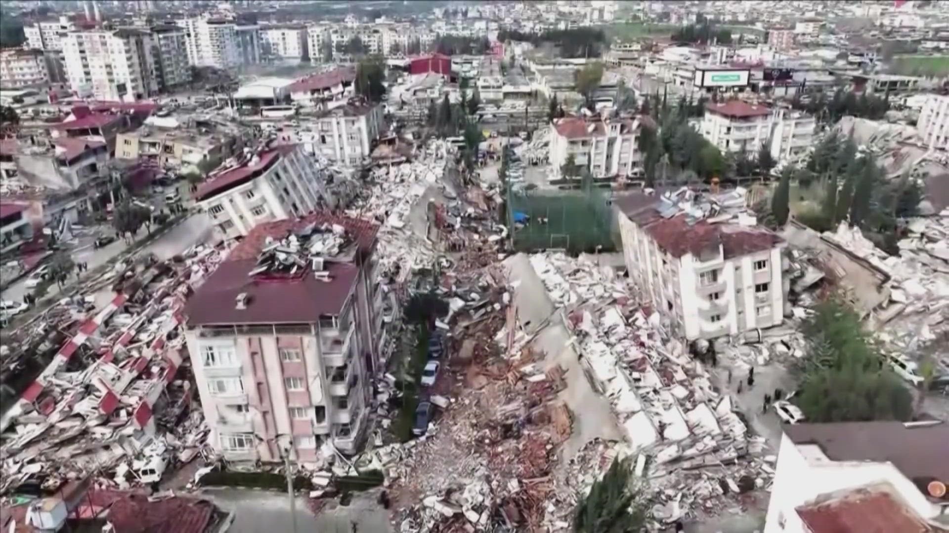 A 7.8 magnitude earthquake toppled nearly 6,000 buildings in Turkey.