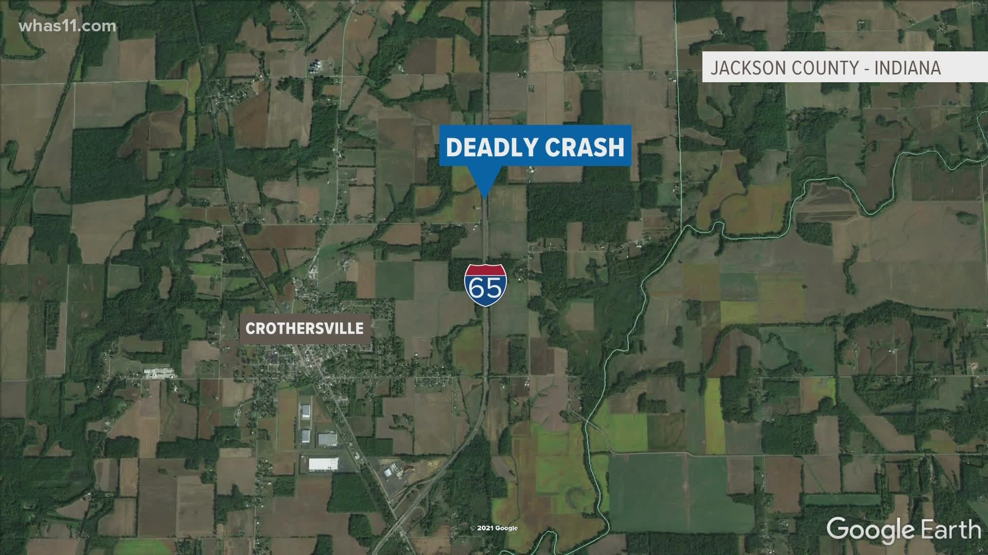 Indiana State Police said a vehicle traveling the wrong way on I-65 in Jackson County collided with another vehicle, leaving three people dead early Monday.