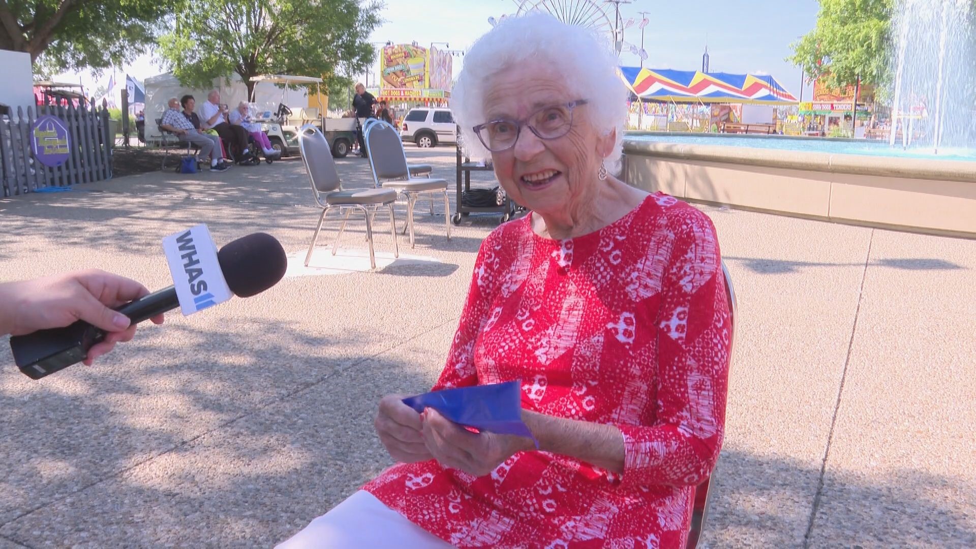 One of our favorite times at the KY State Fair in 2023 was interviewing 103-year-old Holly Collins who cut the ribbon, officially opening the fair.