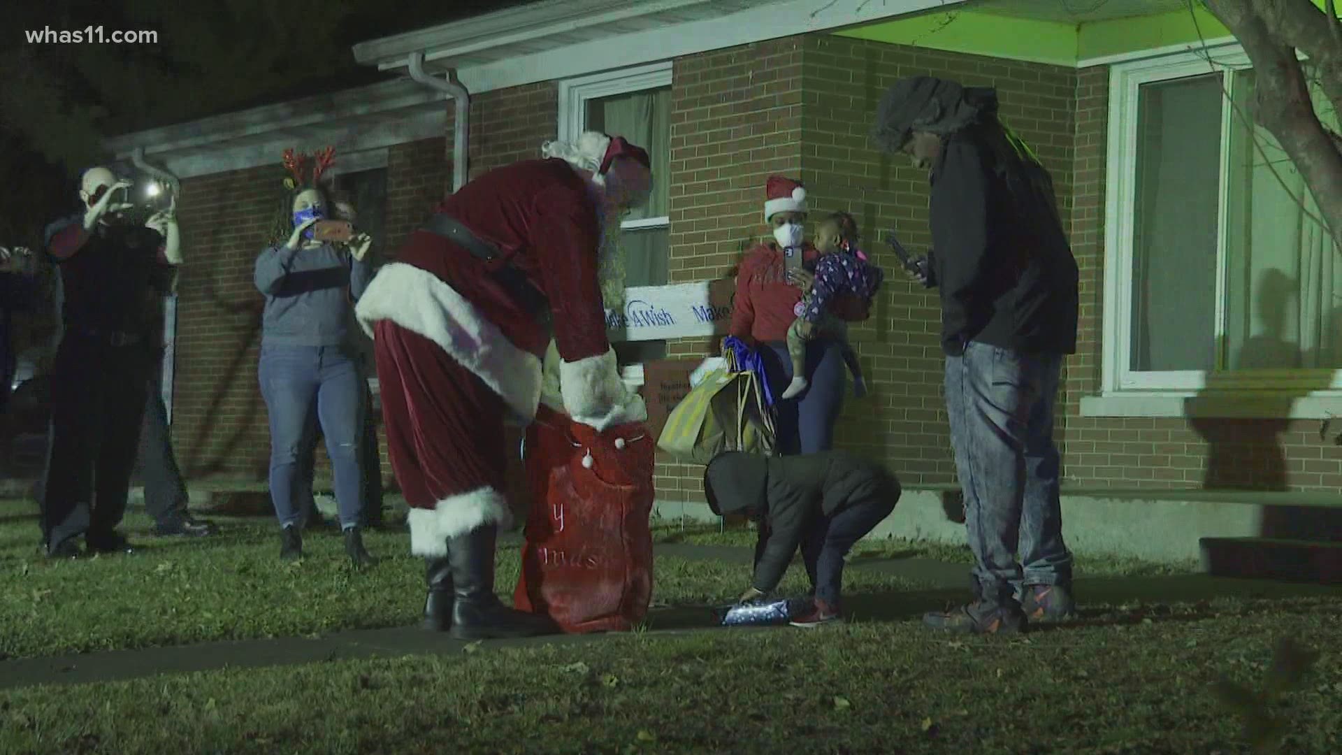 One Louisville boy got an early visit from Santa as part of the Make a Wish program.