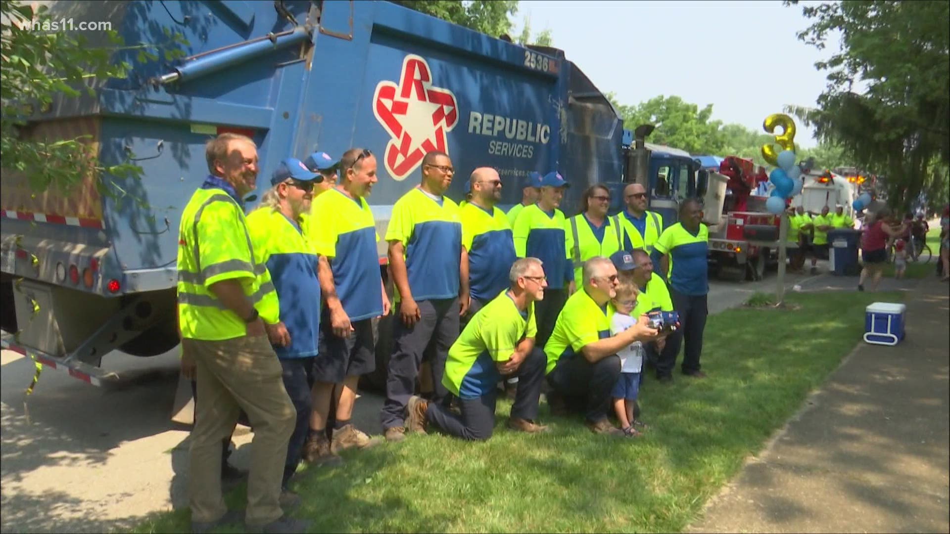Daniel Shaffer's birthday wish was granted, thanks in part to the drivers of a dozen Republic Services trucks.
