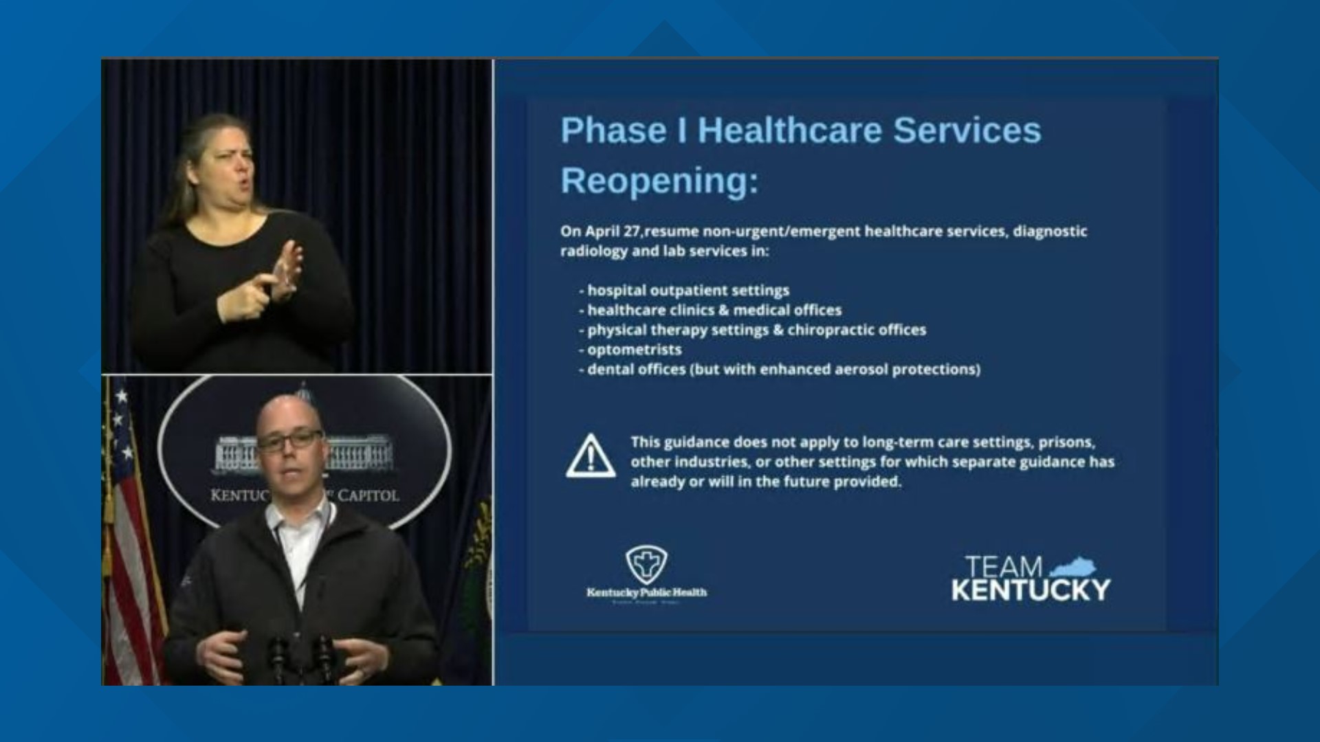 Governor Andy Beshear laid out more specifics and guidelines for limited opening of some healthcare services across Kentucky.