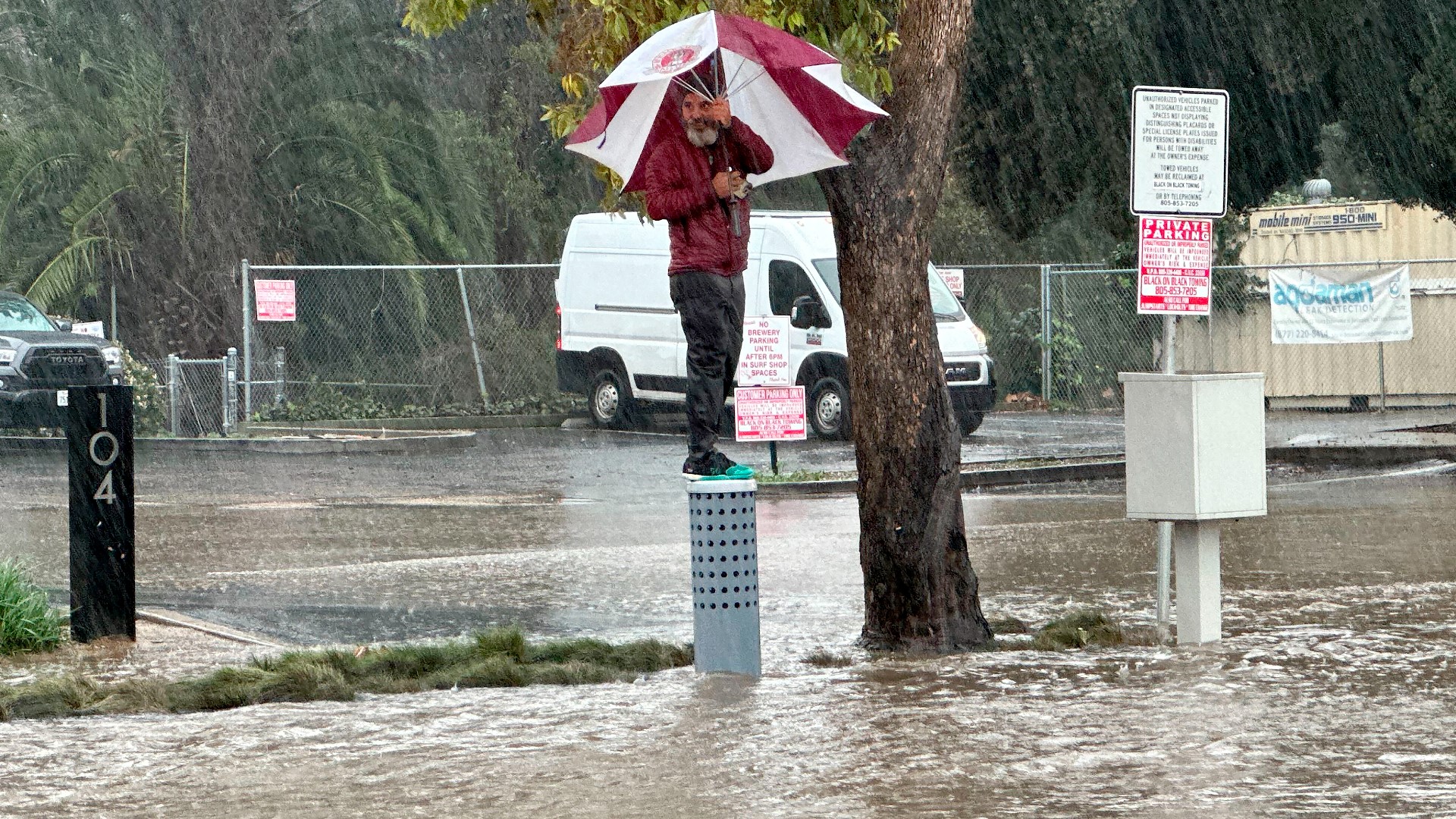 Powerful slow moving storm pummels California