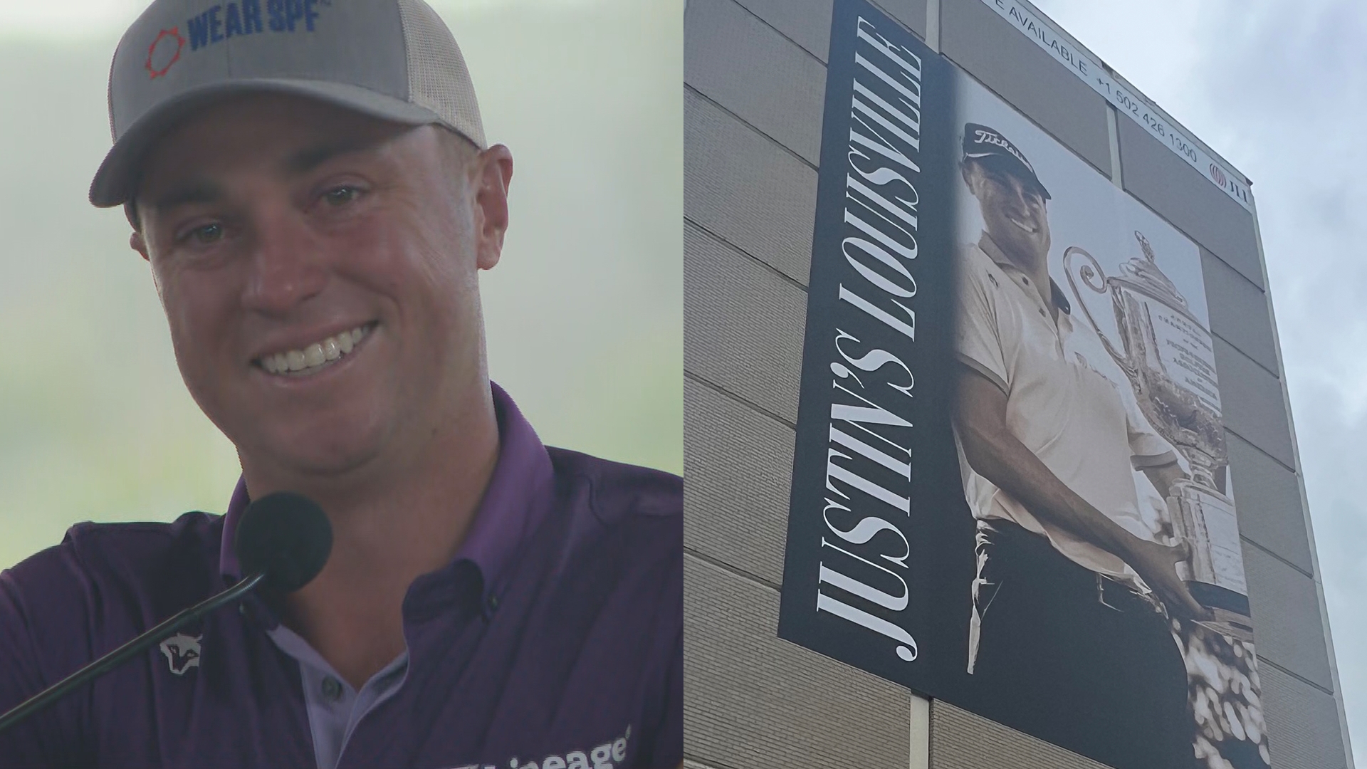 Justin Thomas, a two-time PGA Champion, said no golf tournament has made him feel the way he did on Monday after receiving a 'Hometown Hero' banner in Louisville.