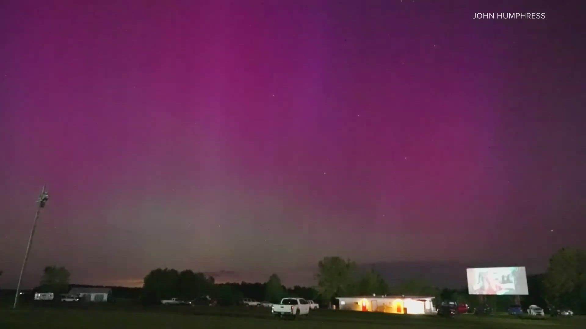 WHAS11 photojournalist John Humphress took a time lapse at the Skyline Drive-In Theatre in Greensburg, Kentucky.