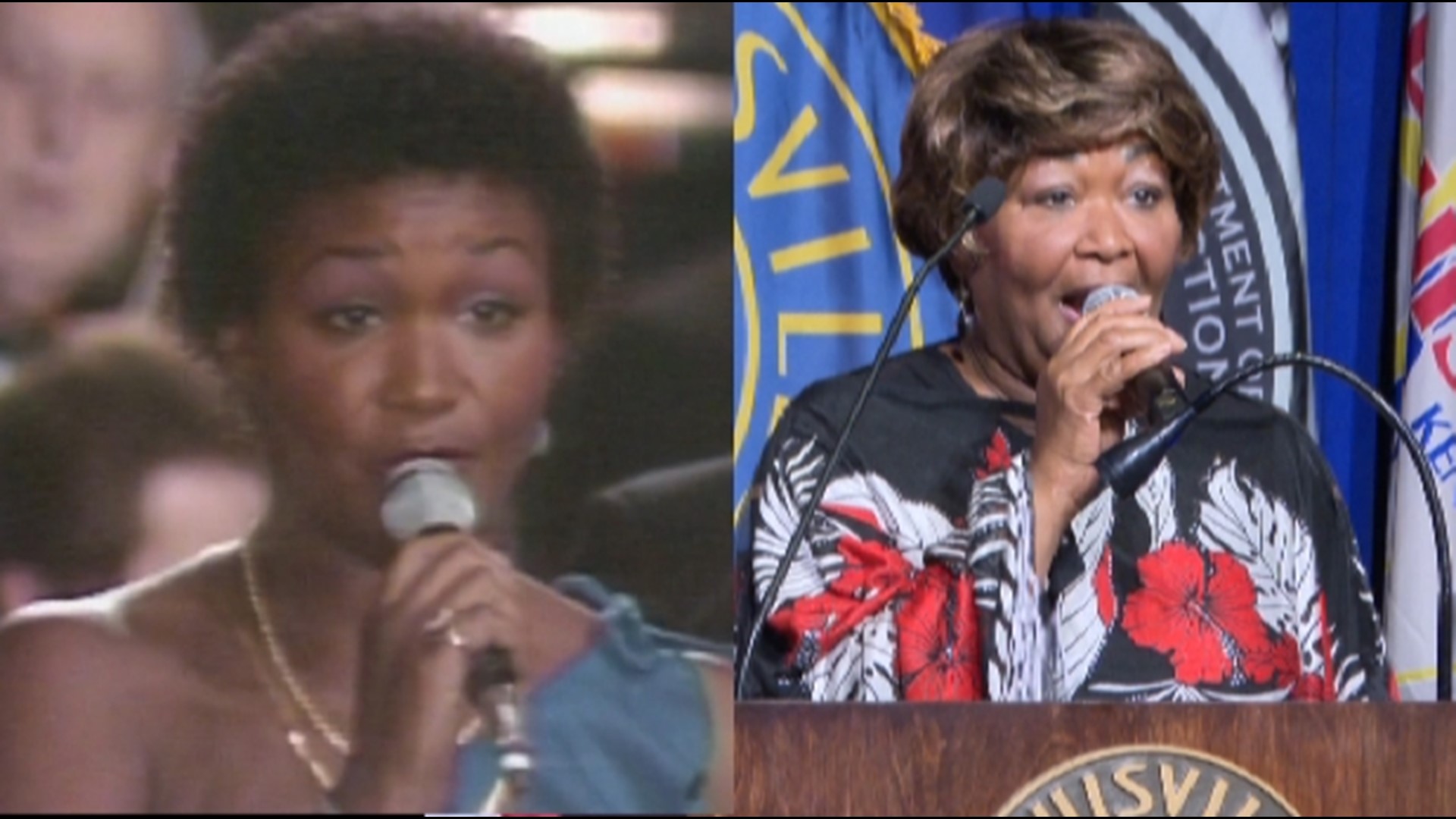 Miller took the stage at the new mayor's inauguration to sing a beloved anthem. Here is her singing the song now paired with the original performance.