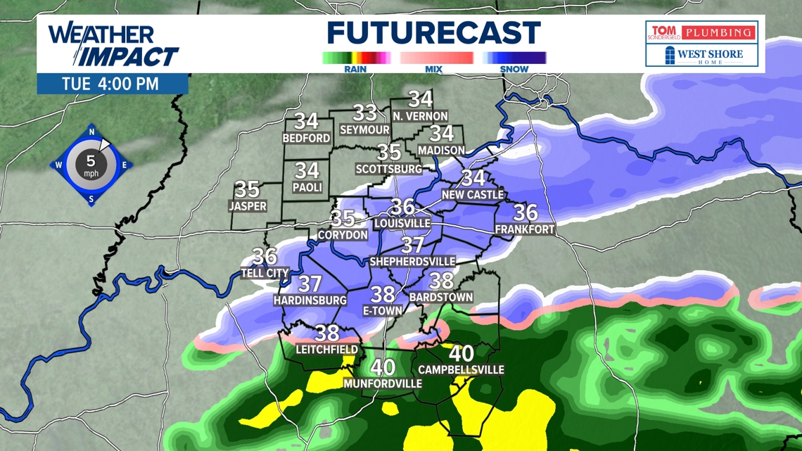 Wintry mix headed to Kentucky, Indiana; messy commute expected