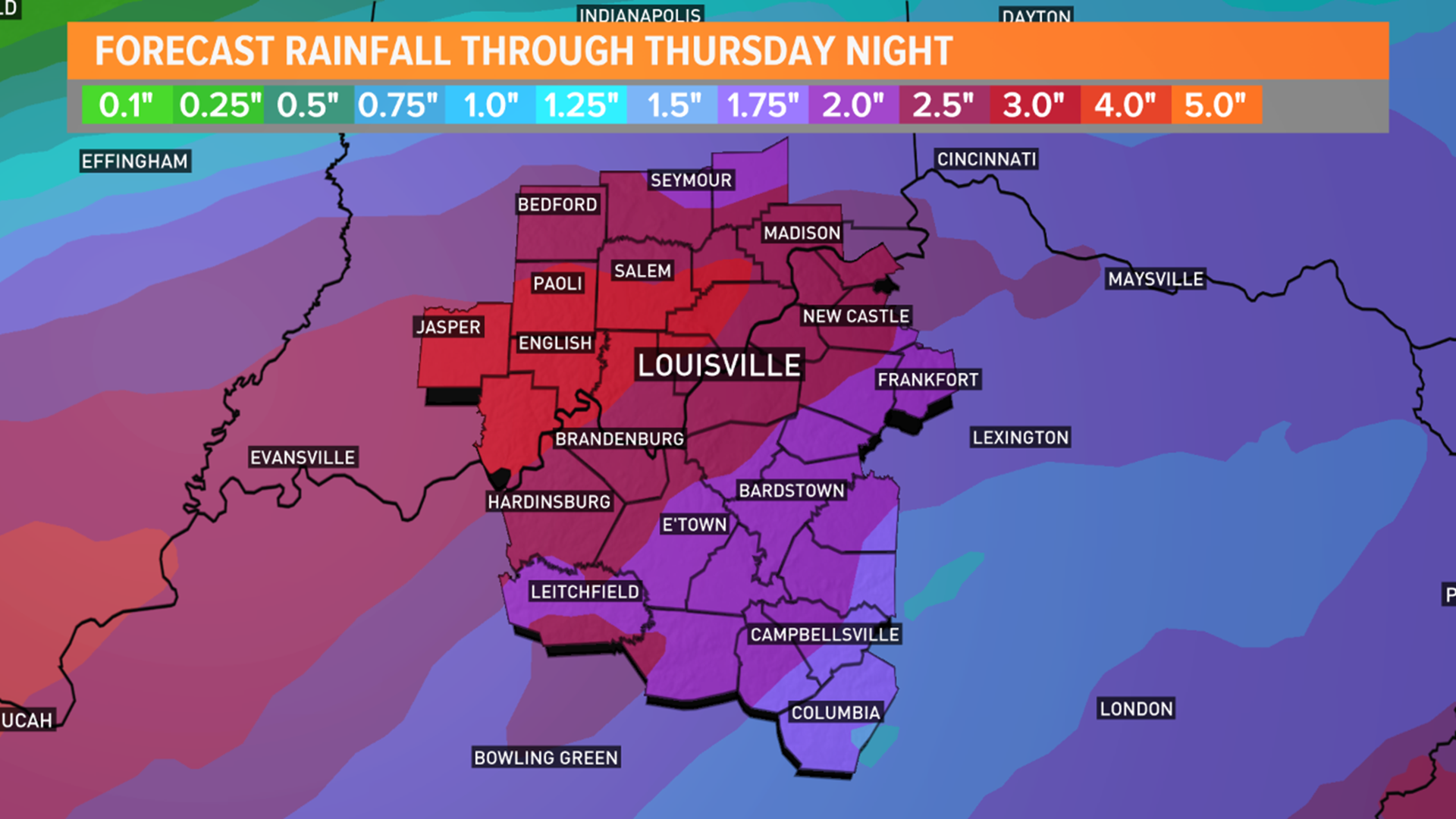Heavy rain to begin Wednesday night; several inches expected