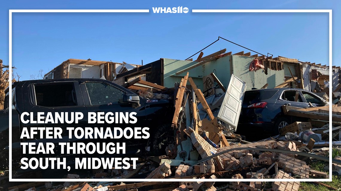 Residents pick up the pieces after tornadoes tear through South, Midwest