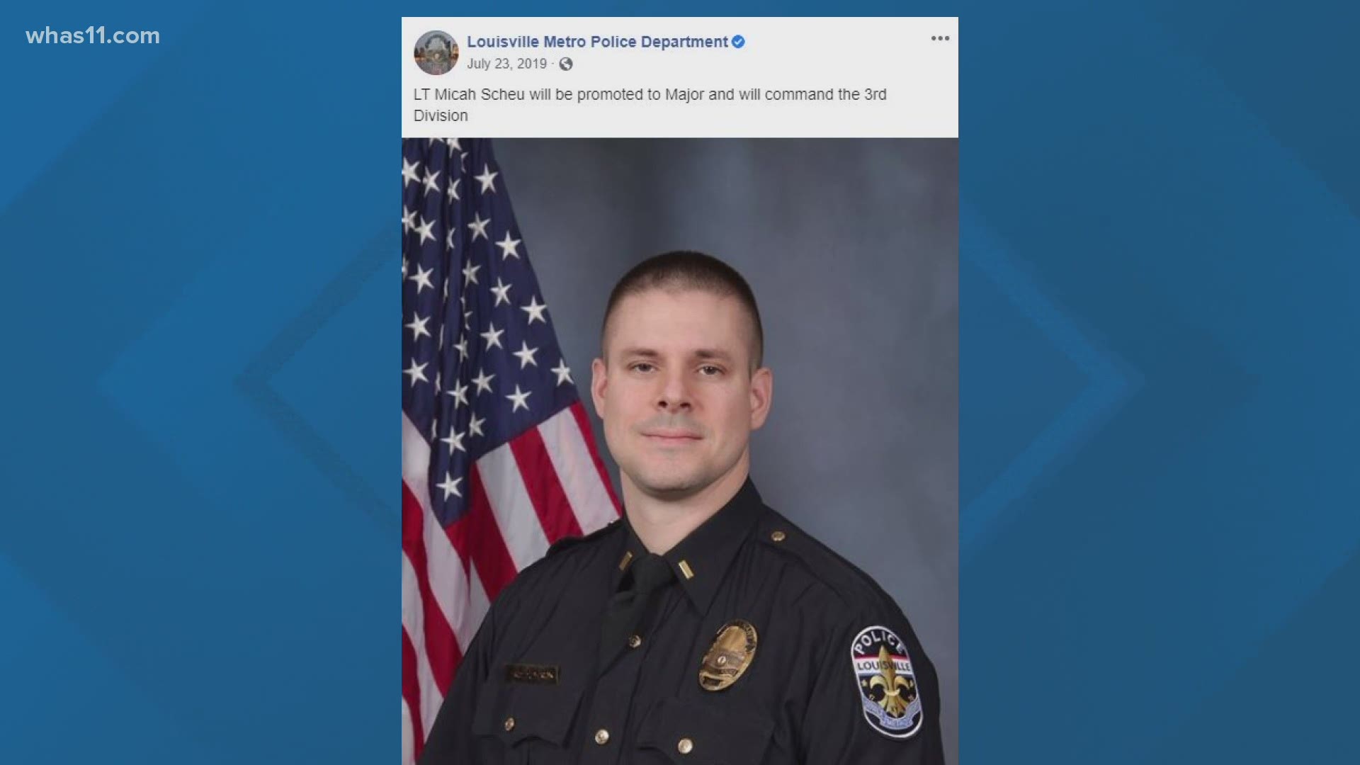 LMPD Maj. Micah Scheu made apost on Facebook describing damage and assaults from late night protesters in Prospect. We found that's not what happened.