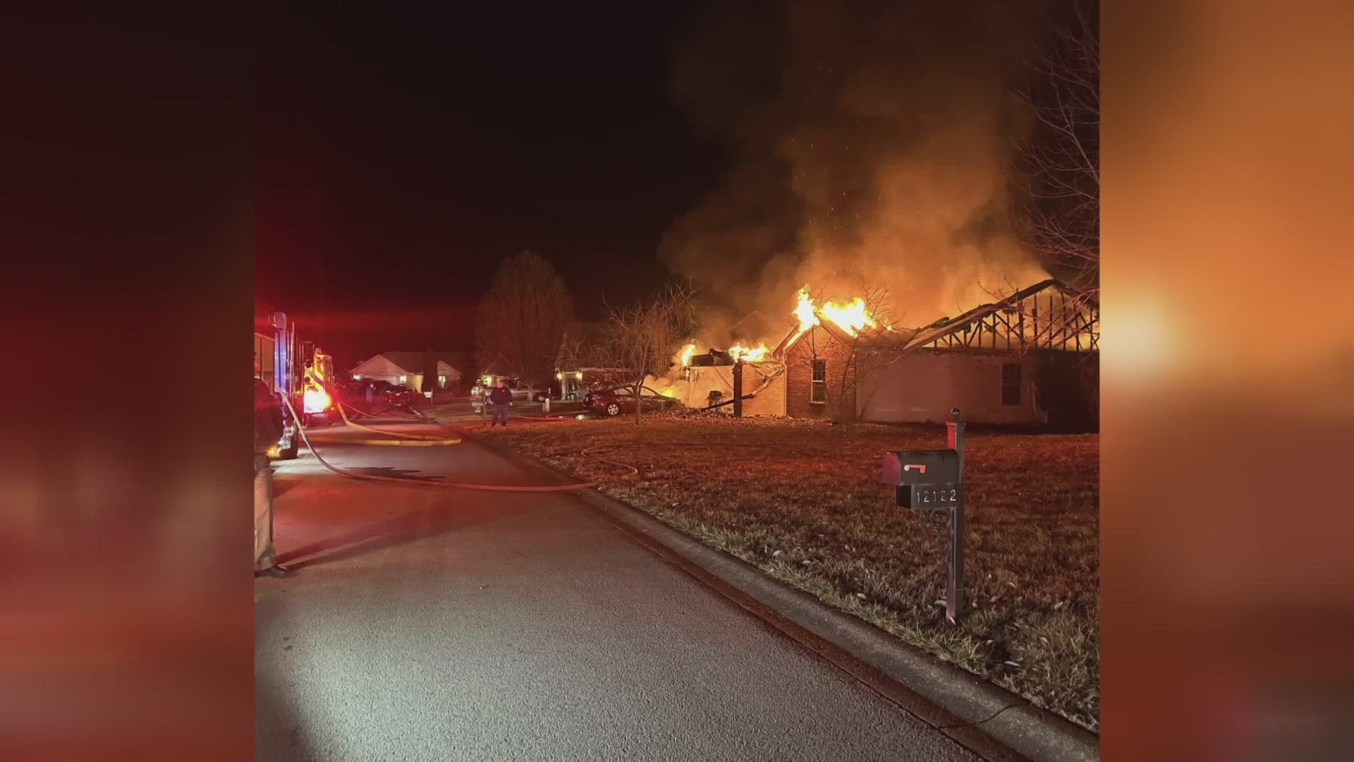 Tri-Township Fire & Rescue said they were called to a home in Memphis, Indiana  as reports of witnesses hearing an explosion. They found a home engulfed in flames.
