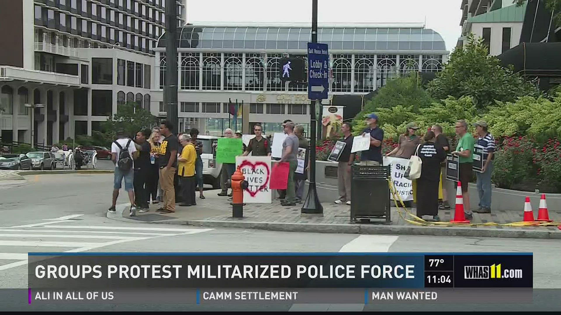 Groups protest militarized police force