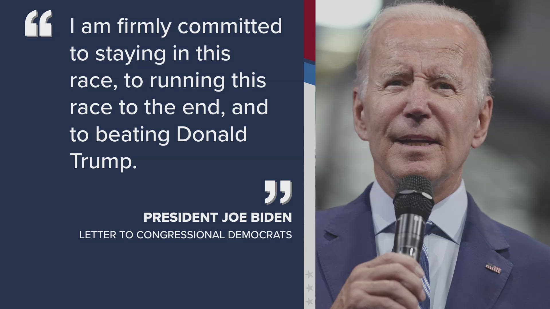 In a letter to Democrats, President Joe Biden on Monday says it is time for the party to come together so they can have the best chance at beating Donald Trump.