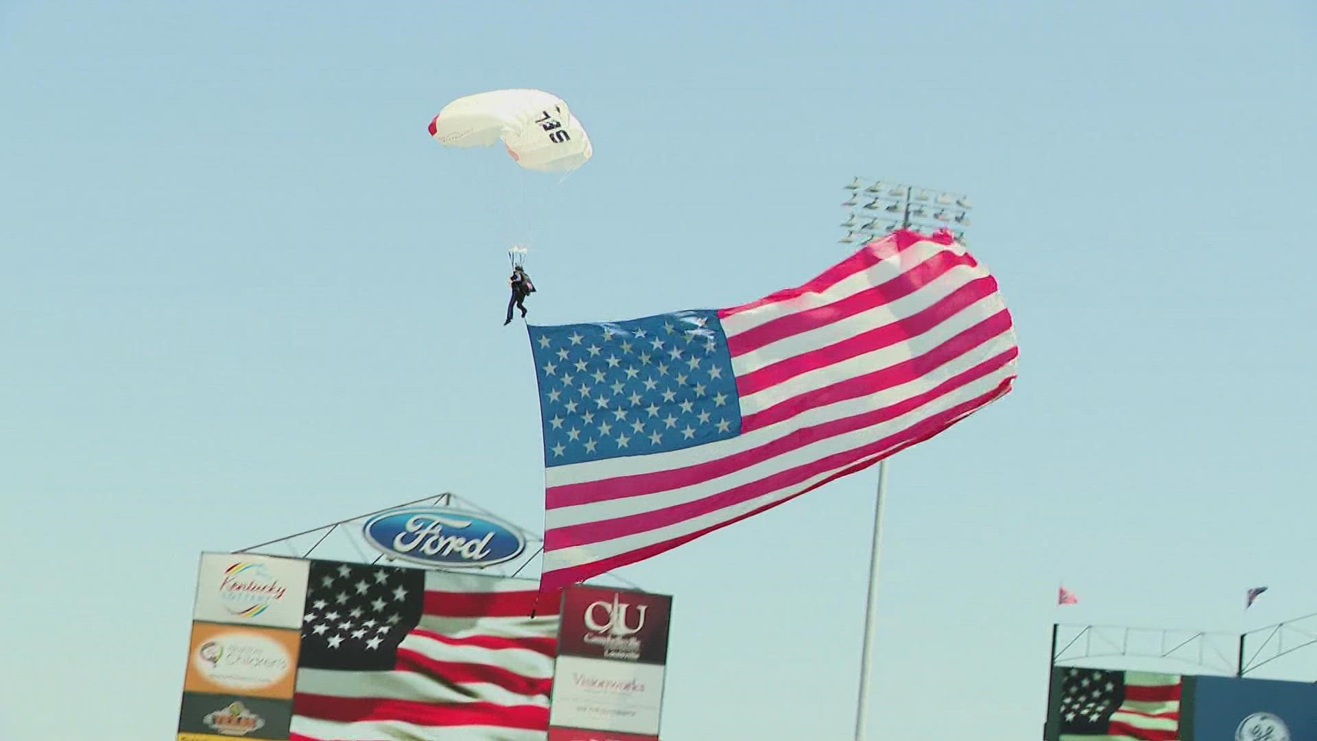 The Louisville Bats partnered with the Woody Williams Foundation to welcome 300 Gold Star family members to Louisville Slugger Field on Sunday.