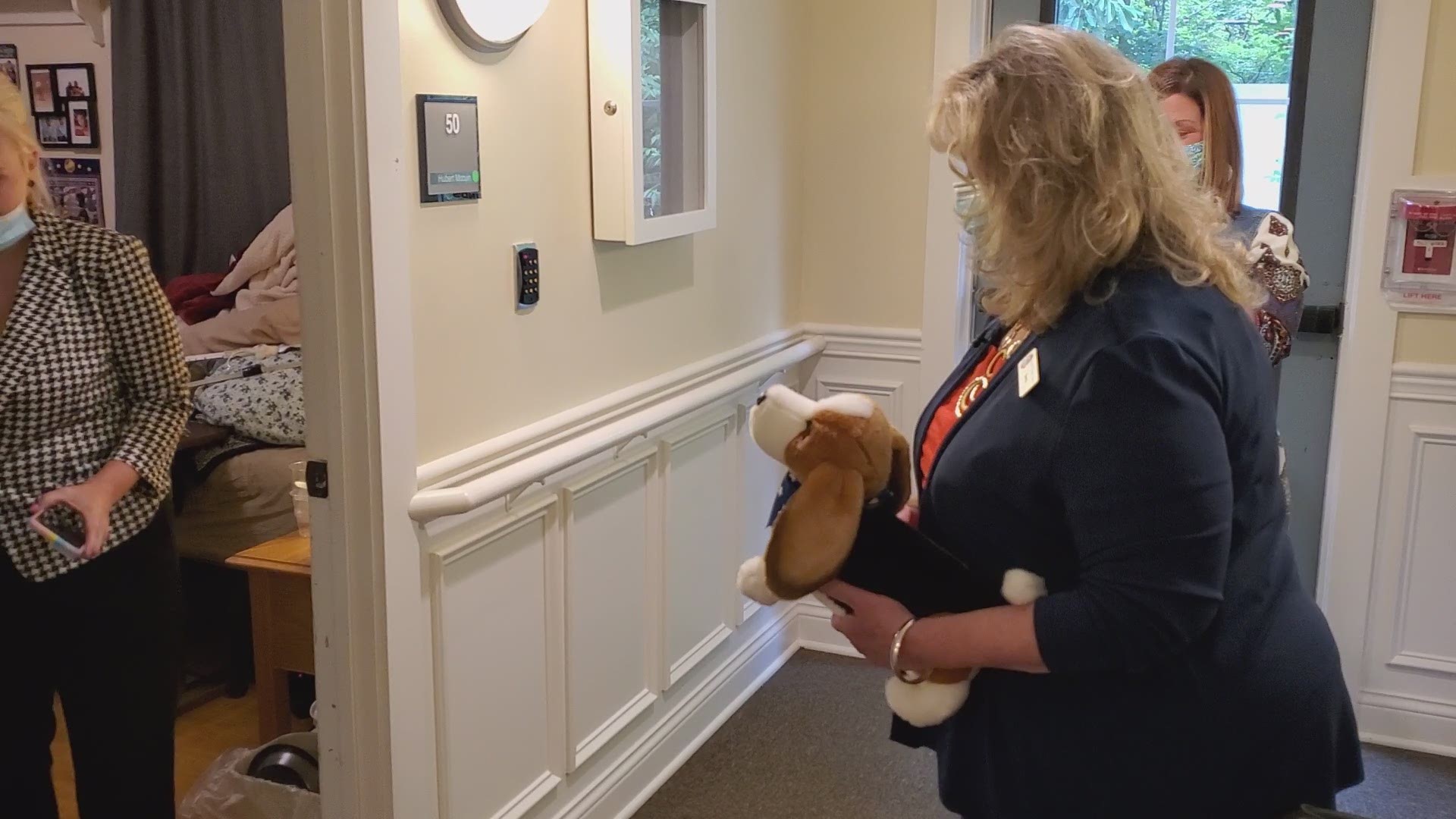 It's an emotional day filled with visits and stuffed puppy dogs for veterans at Park Louisville's Memory Care community. Video Courtesy: Brooke Hasch