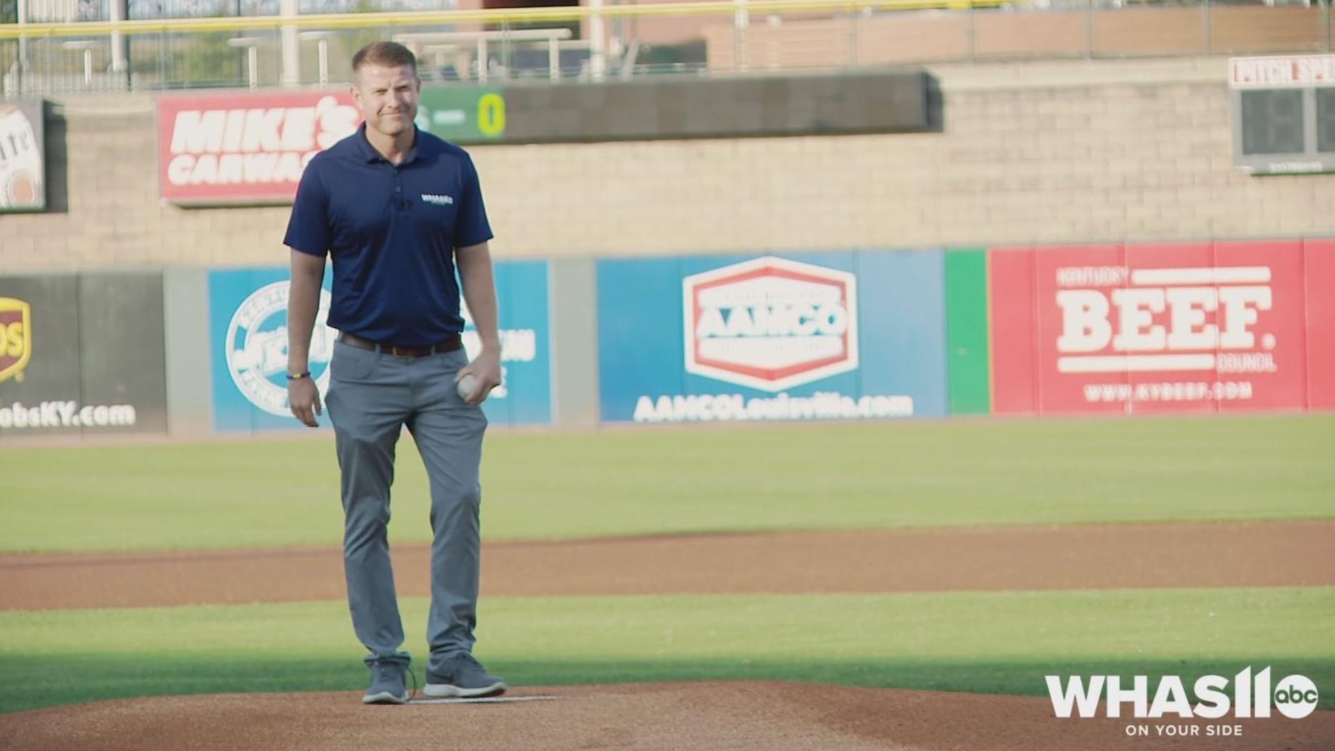 Our beloved sports director got his chance to throw out the first pitch during Tuesday's game. How did he do?