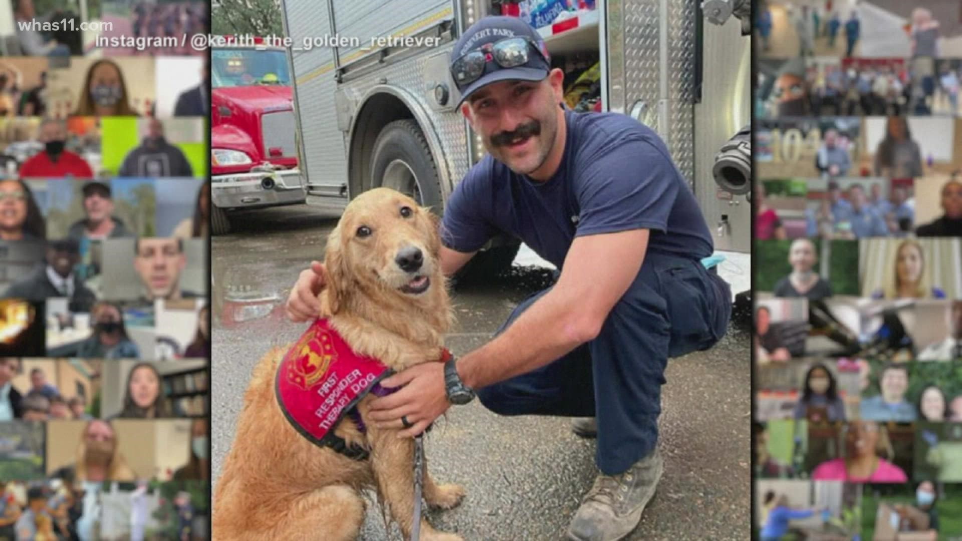 Comfort dog 'Kerith' and her owner are on a mission to improve the mental health of first responders.