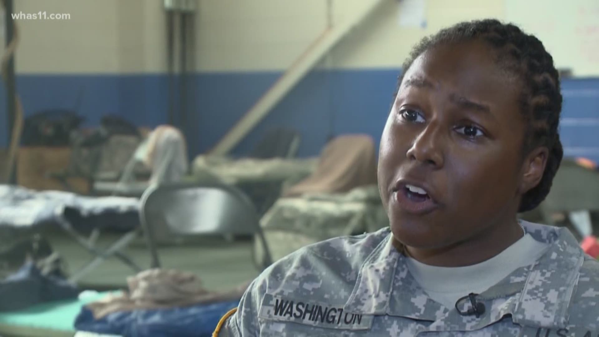 WHAS11's Lisa Hutson spoke with Sgt. Marquita Washington as she returned to her home state of North Carolina to help the place she loves.