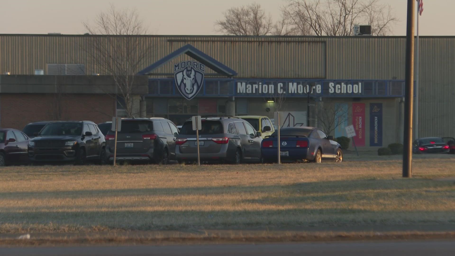 JCPS officials said the students were hit in the crosswalk at the school early Monday. Both are expected to be okay.