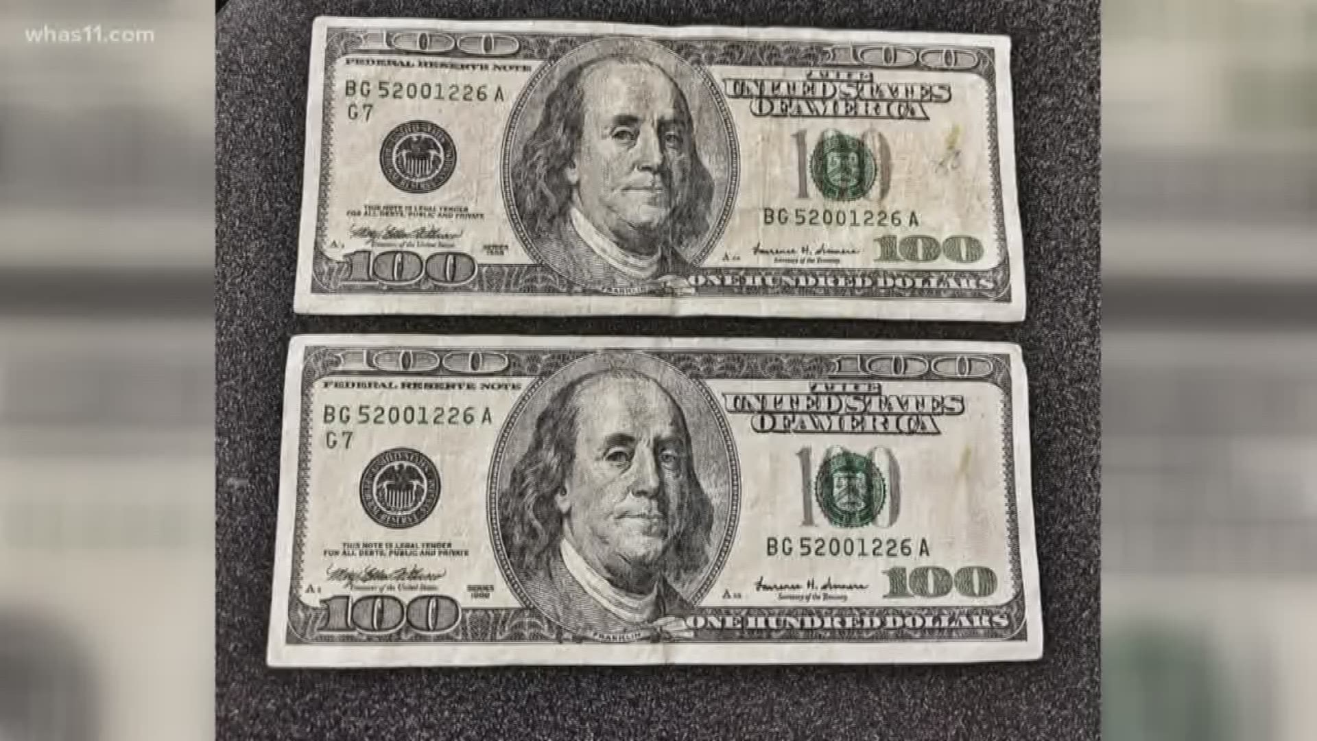 Criminals are taking $5 and $10 bills and turning them into $100 bills by bleaching the numbers off and re-printing them.