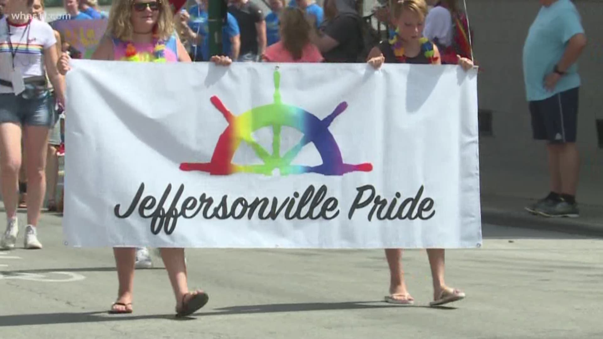 Pride filled the streets of Jeffersonville tonight as the city celebrated their pride parade and festival.