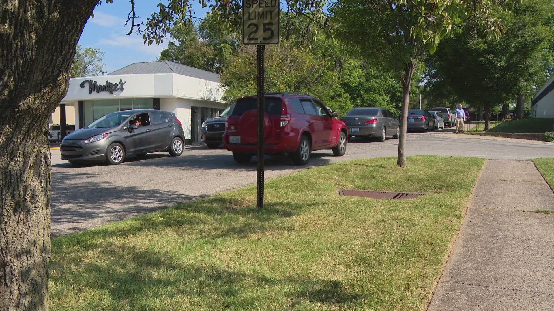 Chenoweth Plaza storeowners and employees said the carpool line traffic on Brownsboro Road is impacting their customers' ability to access their storefronts.