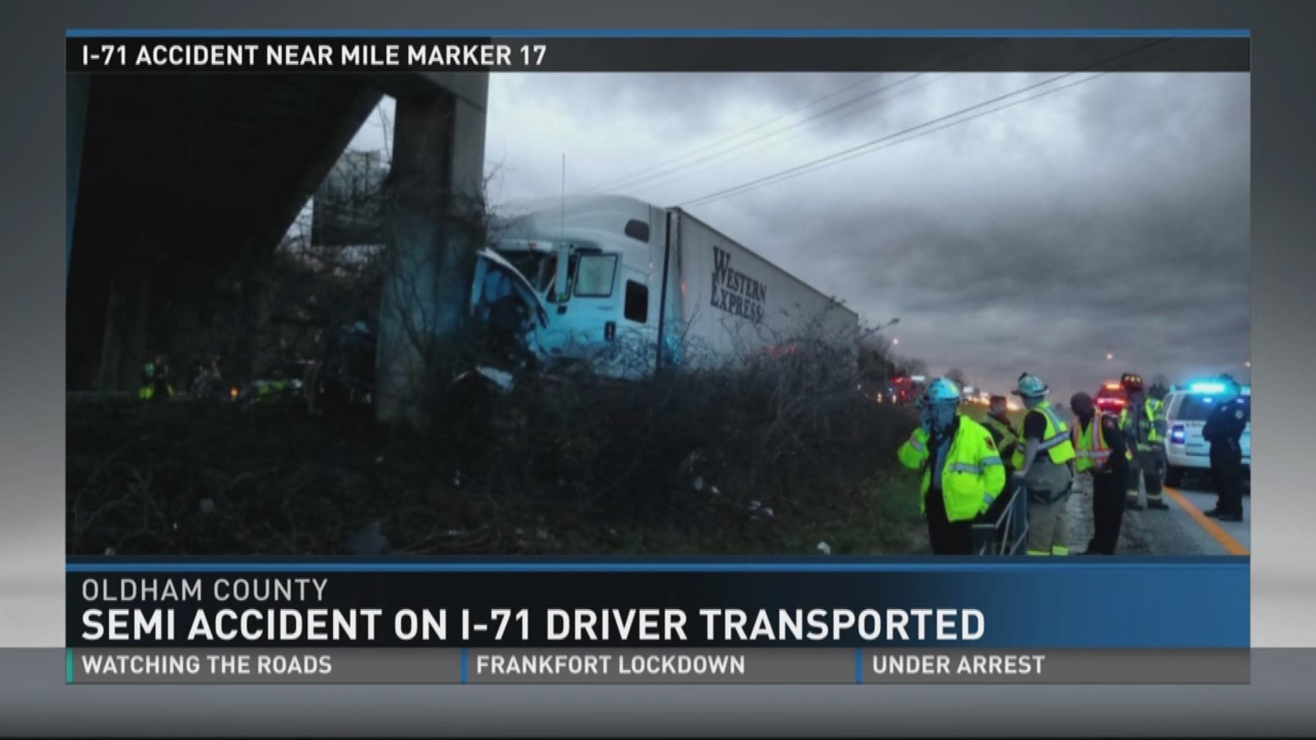 Semi accident on I-71 driver transported whas11