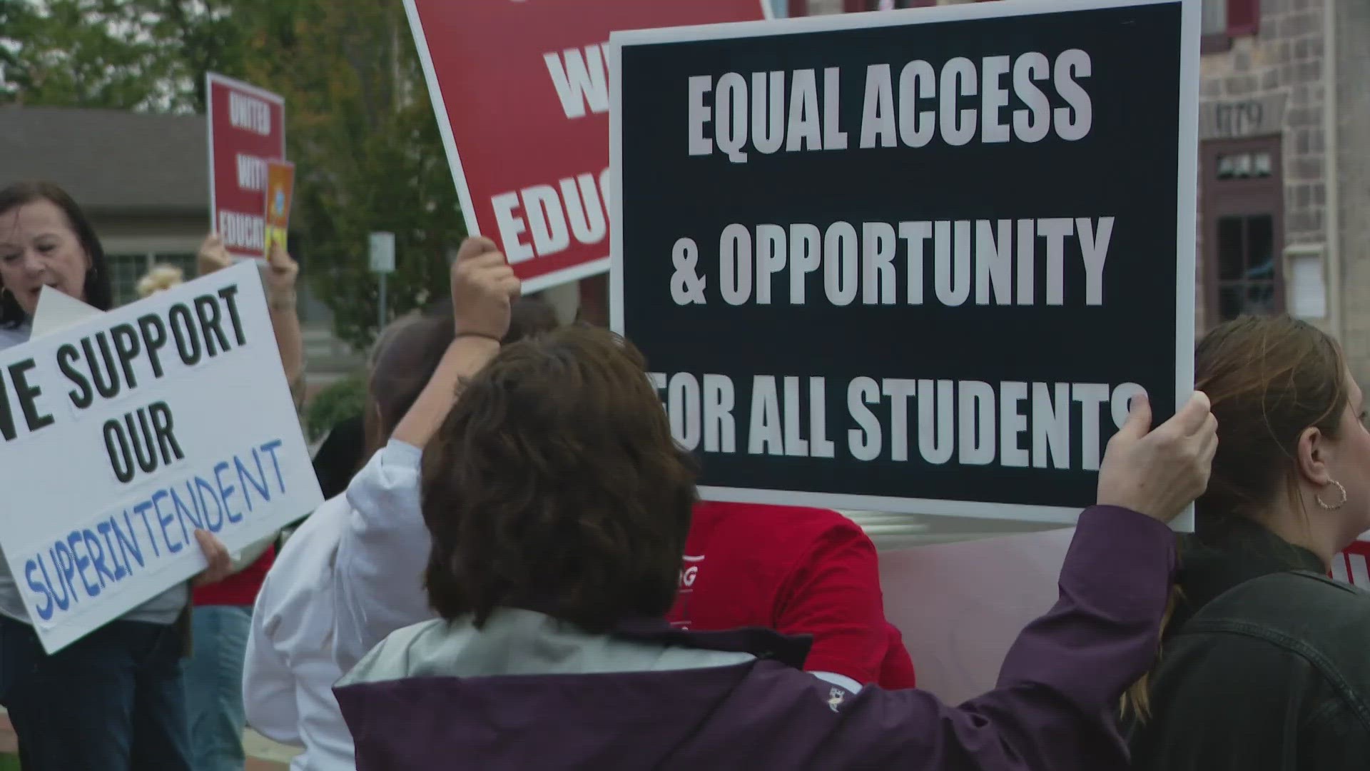 Students and staff continued protesting Thursday morning after a vote by the Nelson County School Board to move forward with a controversial merger.