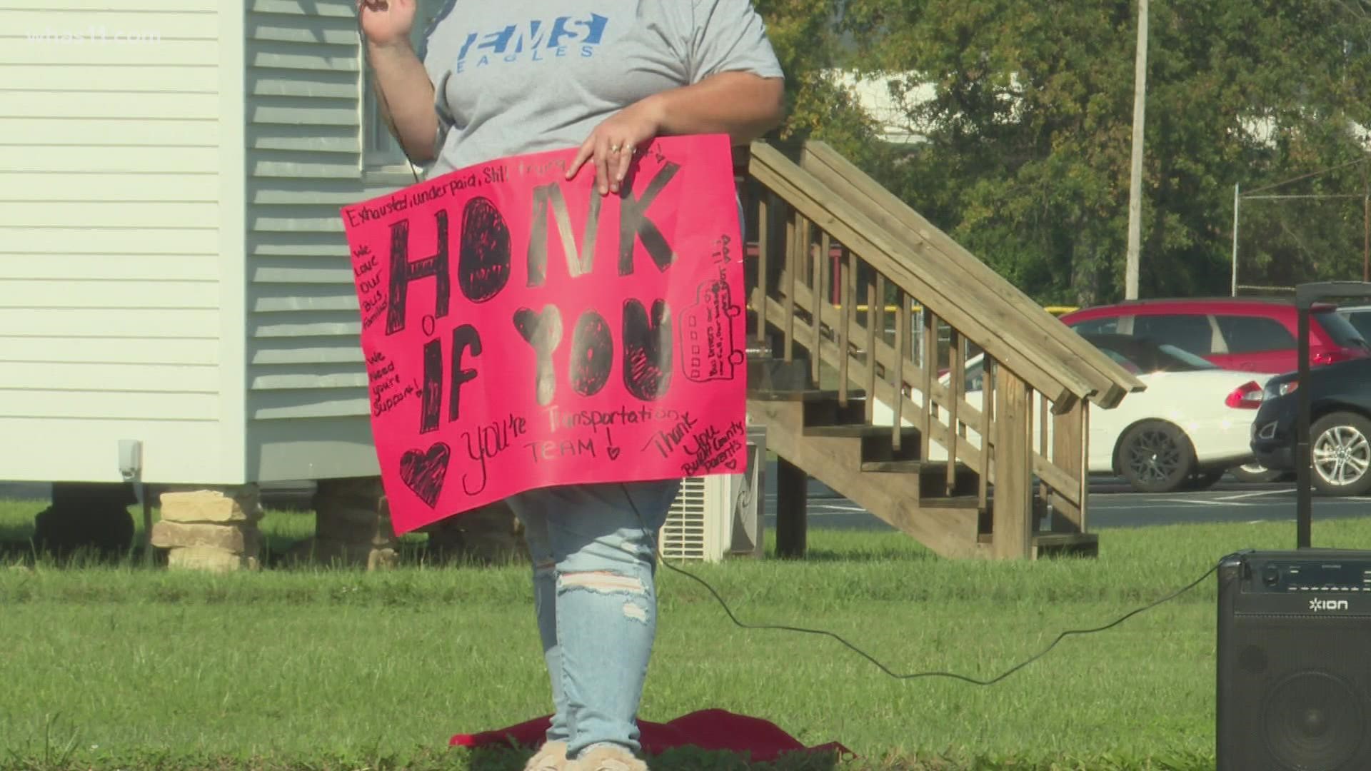 Wednesday morning, some bus drivers protested, asking the Bullitt County School Board to give them what they believe they deserve.