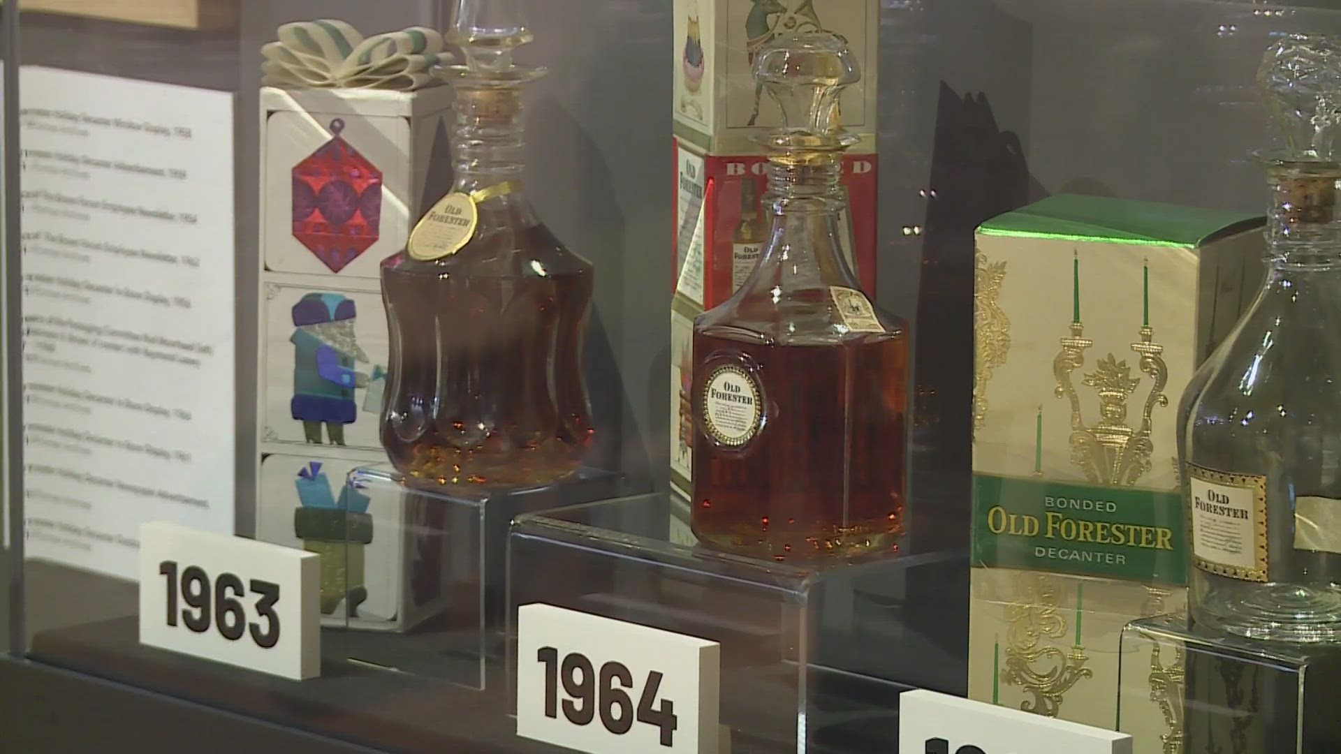 Decades of Louisville bourbon history, along with the formal attire that people used to wear to cocktail parties, all on display in a new exhibit.