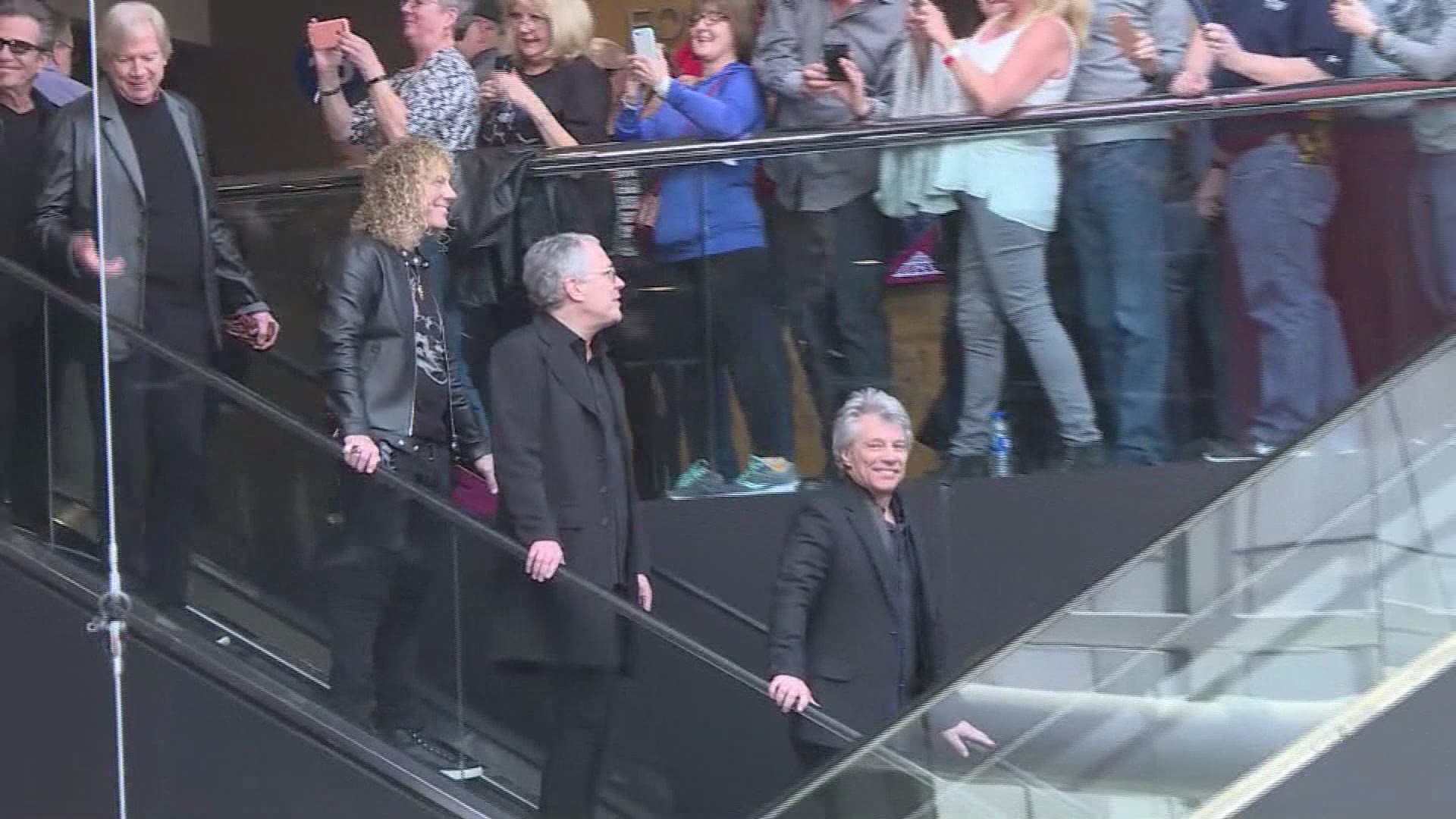 Bon Jovi surprised fans at the Rock Hall on Friday to kick off induction weekend.