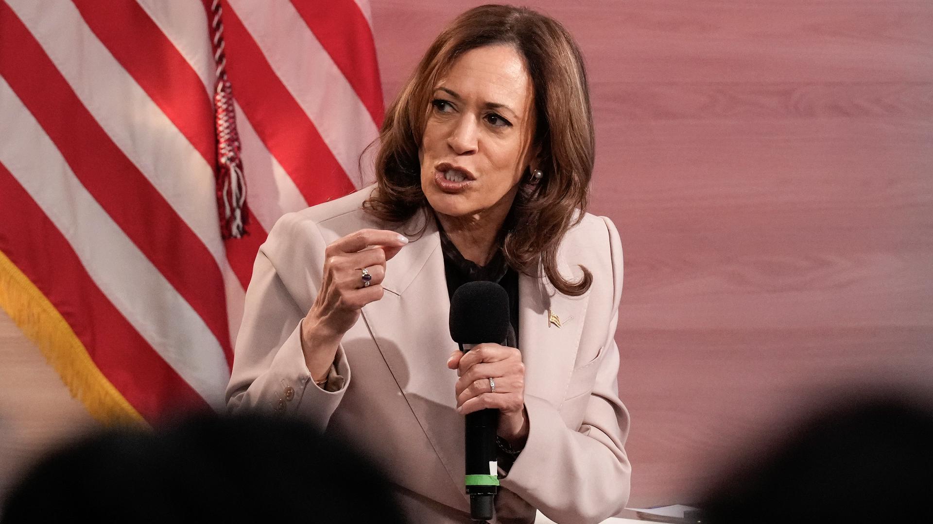 Kamala Harris says Donald Trump and abortion ban to blame for death of ...