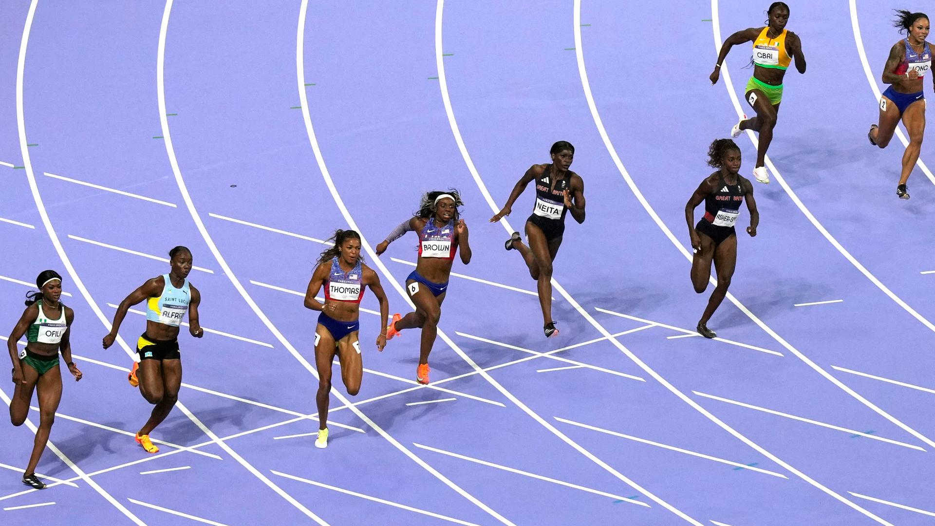 Gabby Thomas, McKenzie Long and Brittany Brown of Team USA were all looking for a medal.