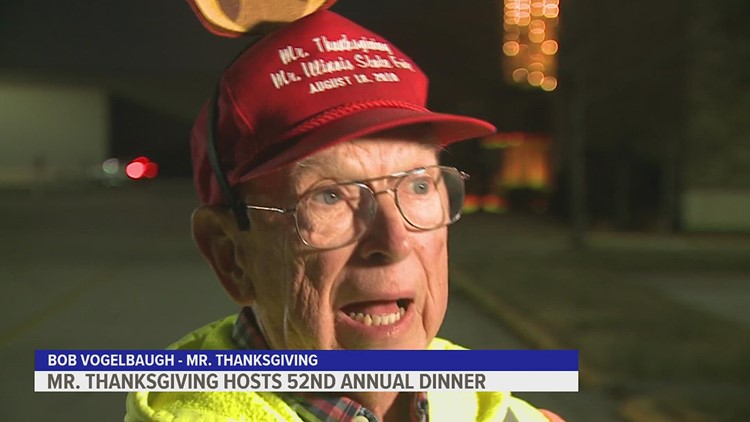 'It's been wonderful to see this many people come out' | Mr. Thanksgiving hosts his 52nd annual Thanksgiving dinner