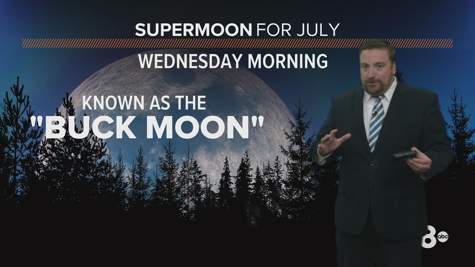 Known as the 'buck moon', this month's 'supermoon' will be the closest to earth for all of 2022.