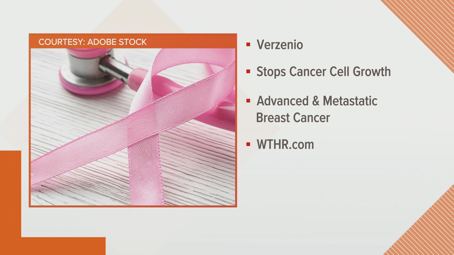 According to Eli Lilly, Verzenio works inside the cell to block CDK4/6 activity and help stop the growth of cancer cells so the cells may eventually die.