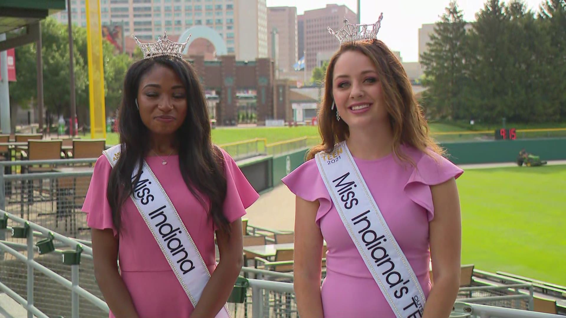 The new Miss Indiana, Braxton Hiser, and Miss Indiana’s Outstanding Teen, Kate Dimmett, joined 13Sunrise live.