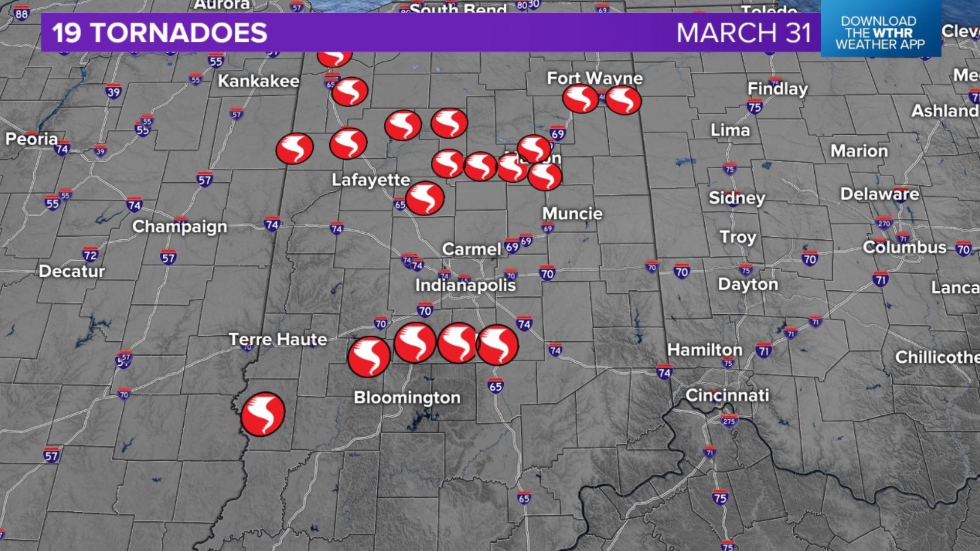 NWS: At least 10 tornadoes across central Indiana Friday night | whas11.com