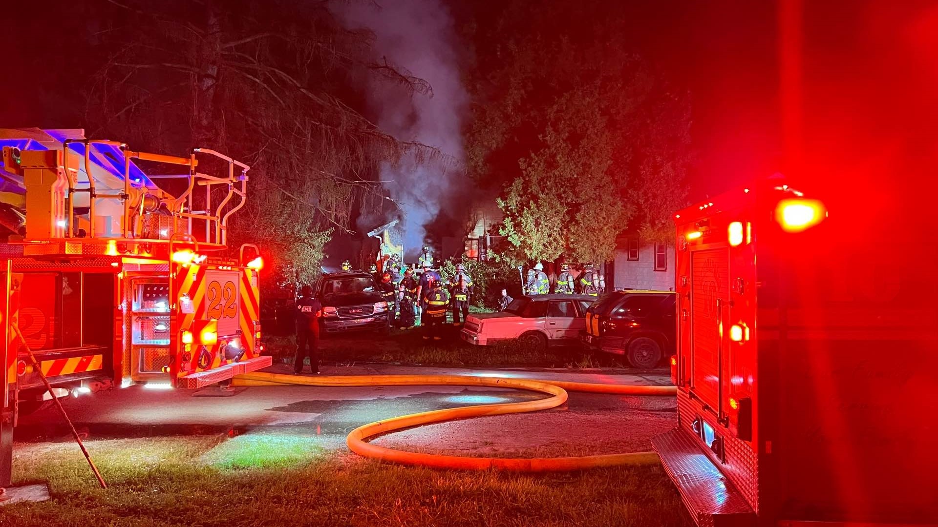 It took Indianapolis firefighters 45 minutes to put out a fire at a house Thursday in the 3900 block of Millersville Drive, near 38th Street and Keystone Avenue.