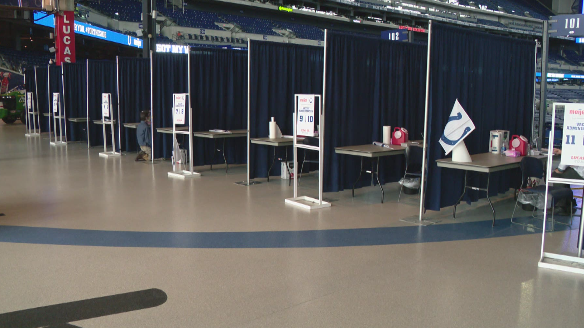 The vaccine clinic at Lucas Oil Stadium wasn't busy Friday.