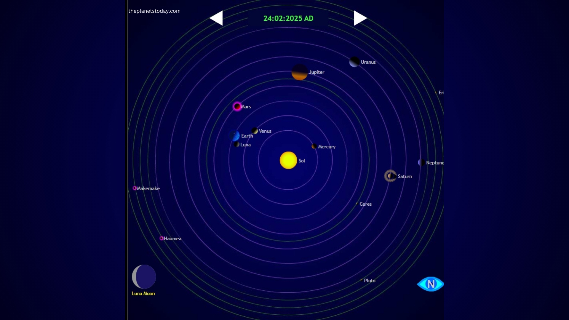 Complete 7 alignment coming late February to the early night sky