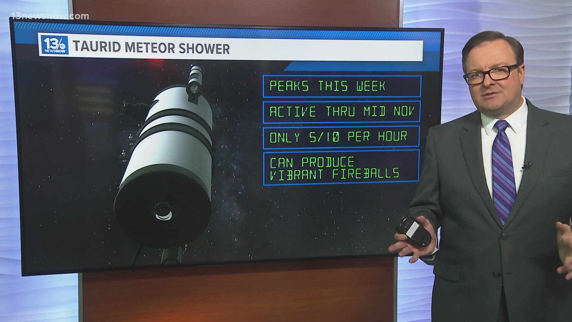 Meteorologist Evan Stewart explains more about the annual Taurid meteor shower, and how you can catch a glimpse. 