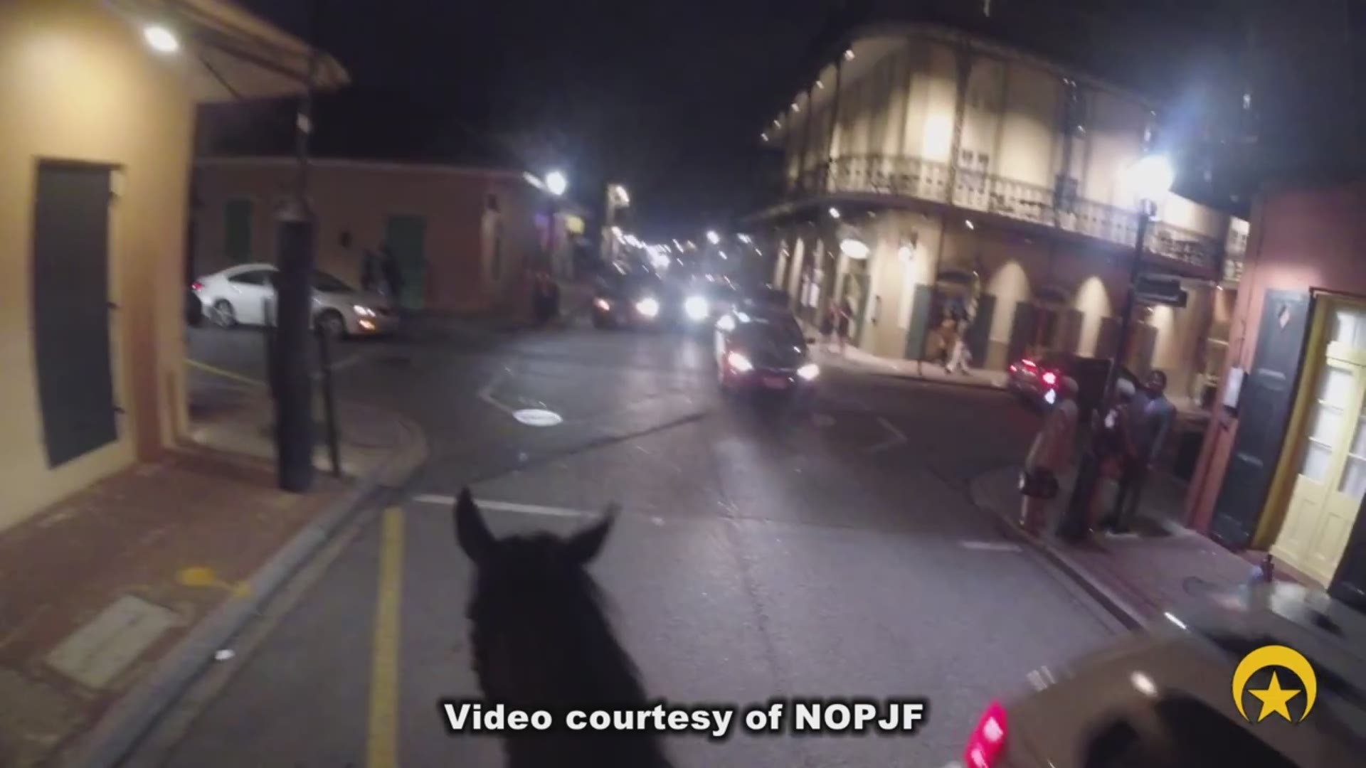 NOPD's mounted unit makes an arrest in the French Quarter