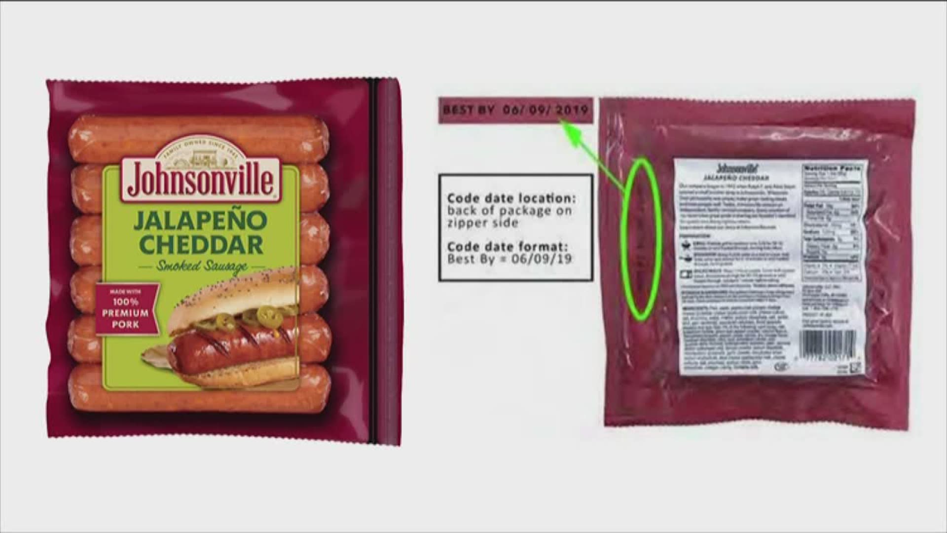 The foods may contain pieces of hard plastic, the distributor warns.