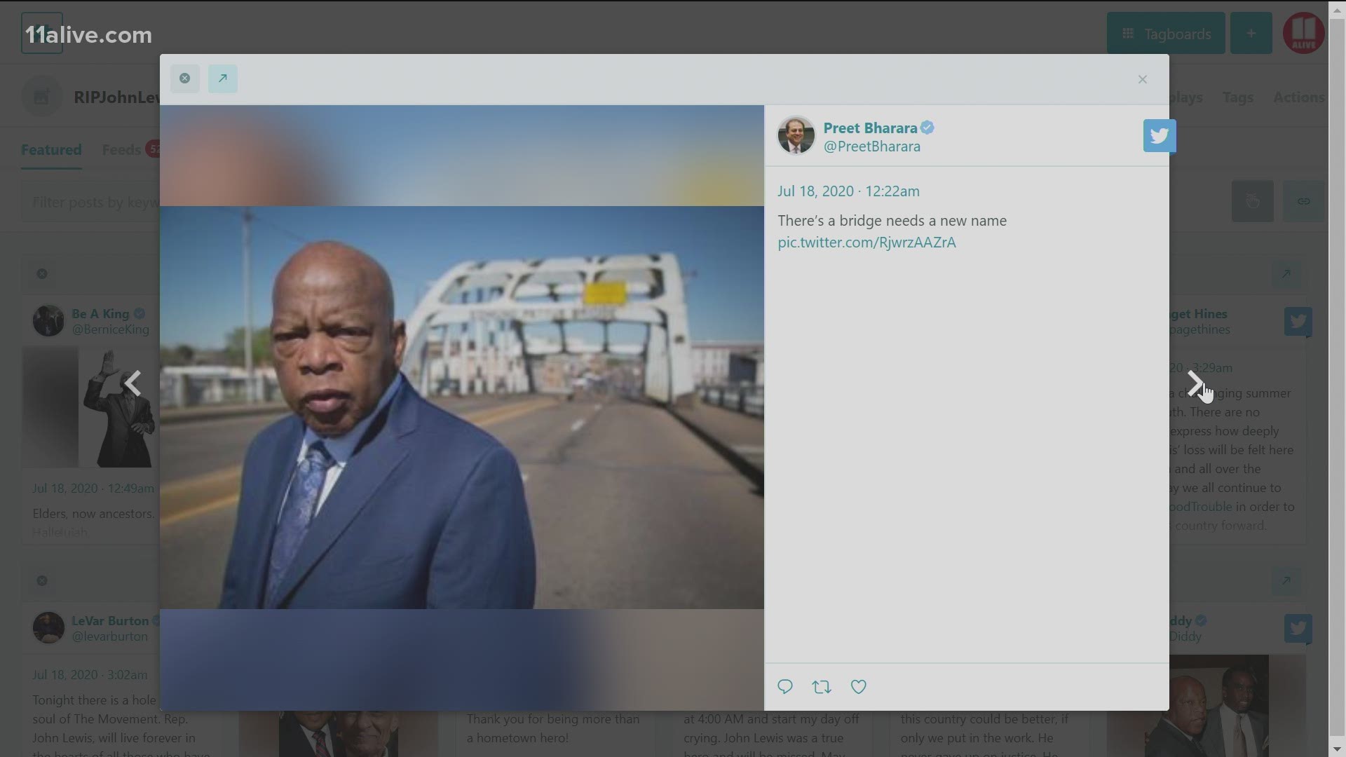 Tributes are beginning to come in on social media in memory of John Lewis from around the world and from his home in Atlanta.