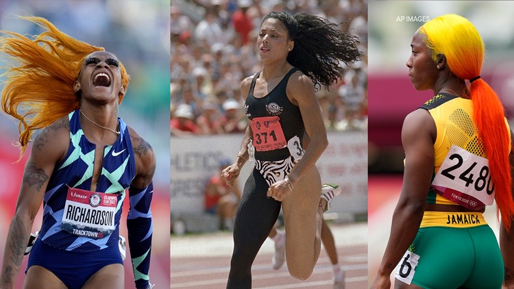 What's behind the colored hair, long nails and big jewelry in track and field